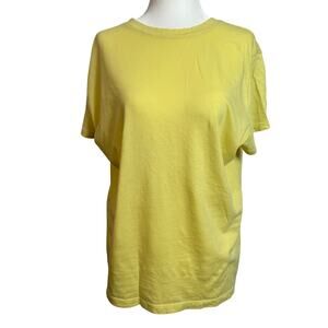 A New Day Oversized T Shirt Womens XL Yellow Cotton Modal Casual